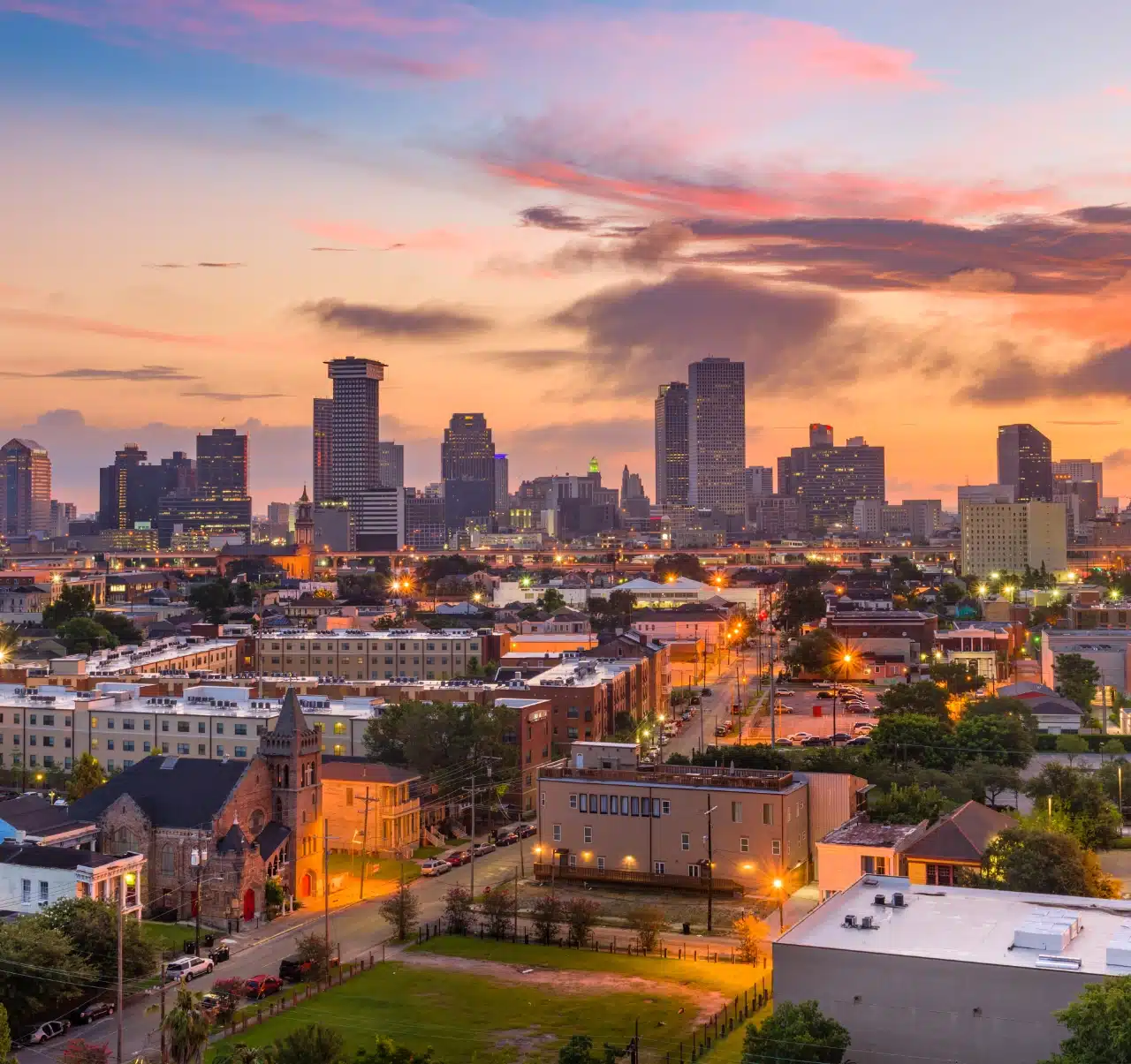 New Orleans, Louisiana evening skyline